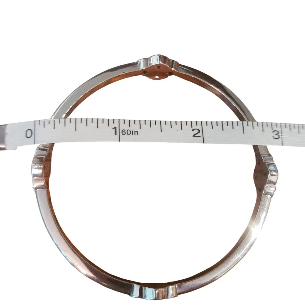 Brighton  Silver Tone Bangle Bracelet with Cubic Zirconia Accent Delicate Style‎